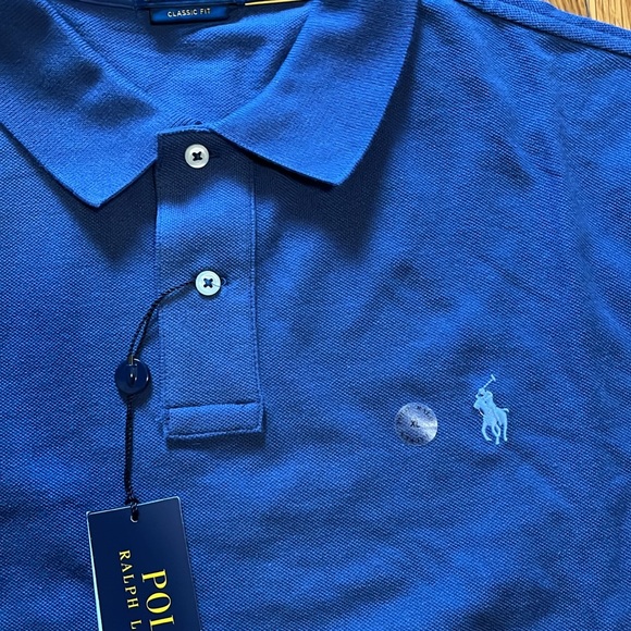 Polo by Ralph Lauren Blue Piqué Polo Shirt - Picture 2 of 4